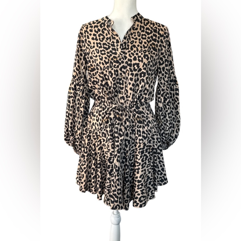 Everly Black and Cream Animal Print Dress